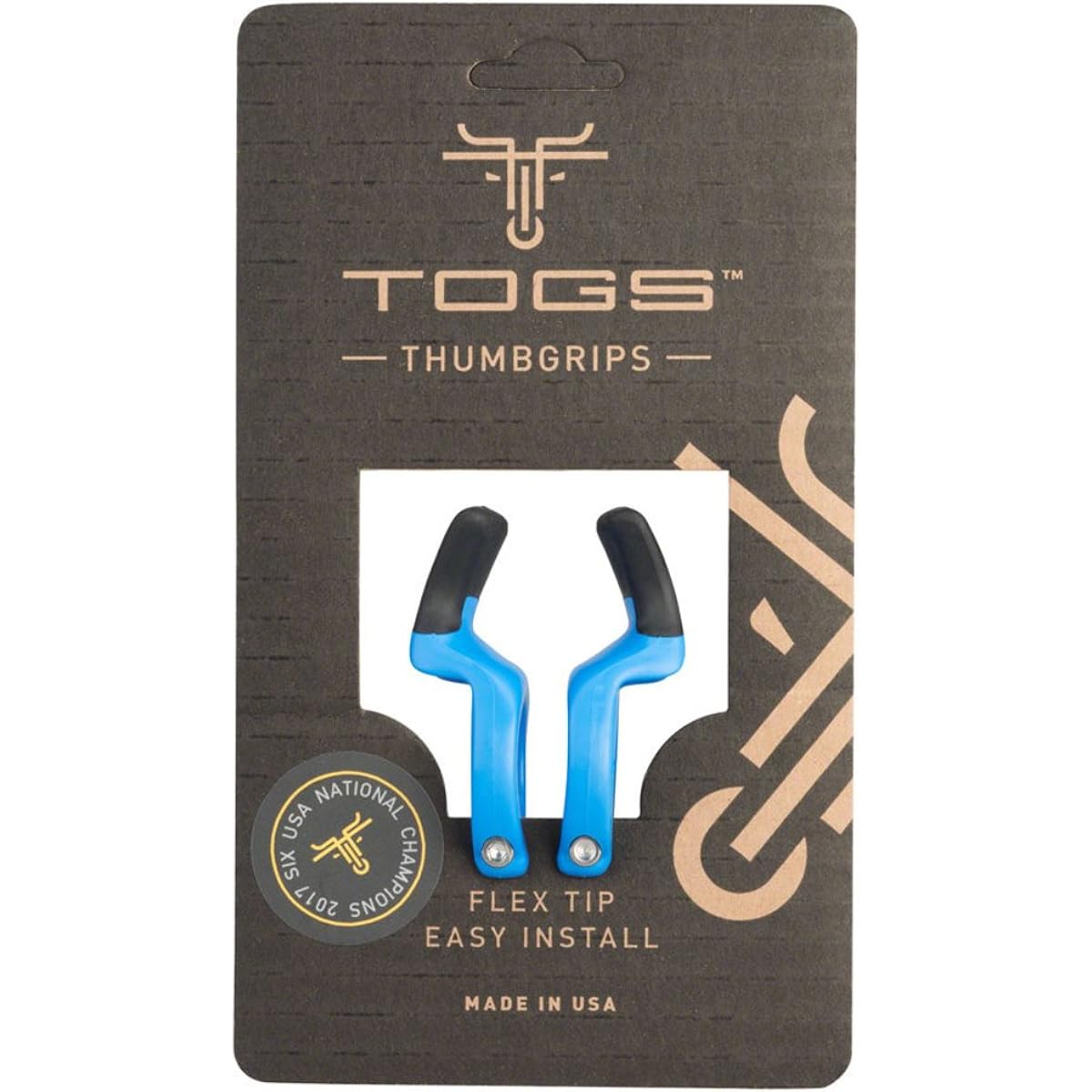TOGS Flex Close Clamp Resin Grip Inside Mounting Stick Blue