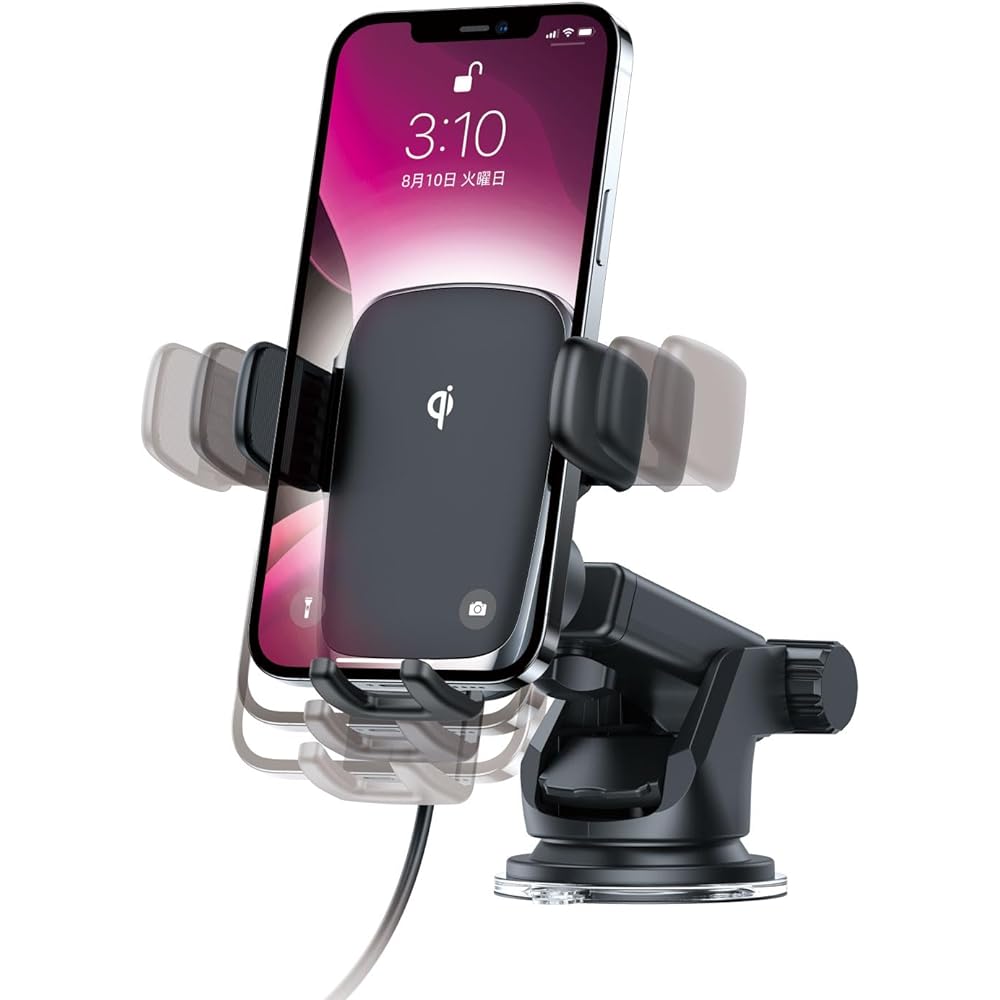 Kashimura NKW-25 electric holder that can automatically detect the wireless charging position of your smartphone