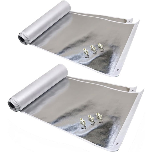 [Foral] Eco Screen, Cold Protection, Insulation, Cold Air Block, Temperature difference -19.2℃, 98% UV and light blocking, Easy to install, For indoor use, Center slit included, 6 clip hooks included [Set of 4 (for 2 windows) Width 50 x Length 210 cm]