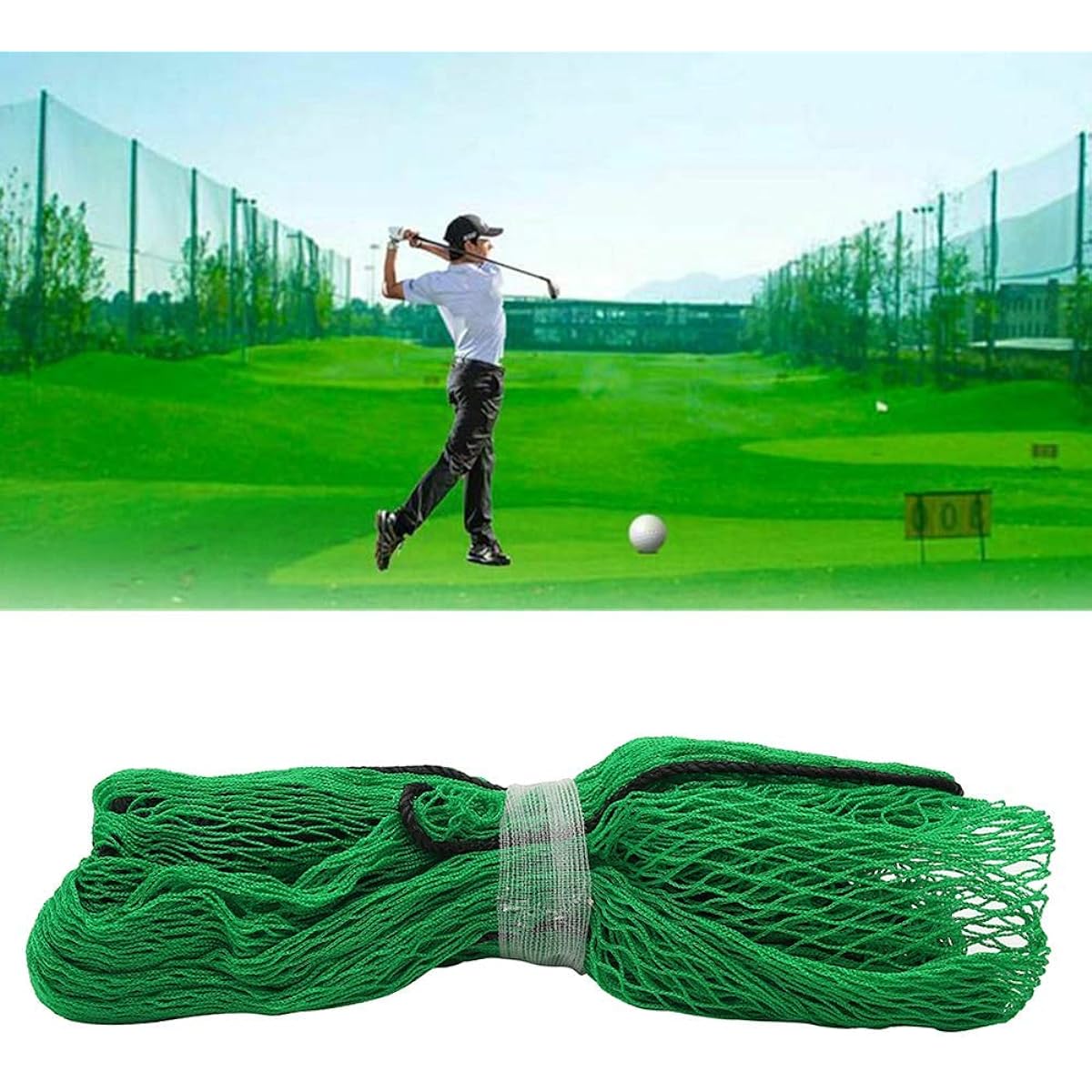 3M x 3M Square Golf Practice Net Sports Practice Net Baseball Tennis Practice Double Net Practice Equipment Large Swing Practice, Foldable Large Size Home Garden