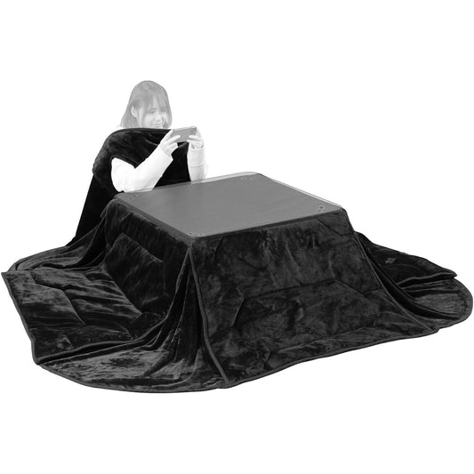 Bauhutte Gaming Wearable Kotatsu Futon BHK-2500KF-BK 230 x 250cm With Reachable Armholes Black Kotatsu Futon Single Kotatsu Wearable Kotatsu Rectangular Square Living Alone *Kotatsu Table (Sold Separately)