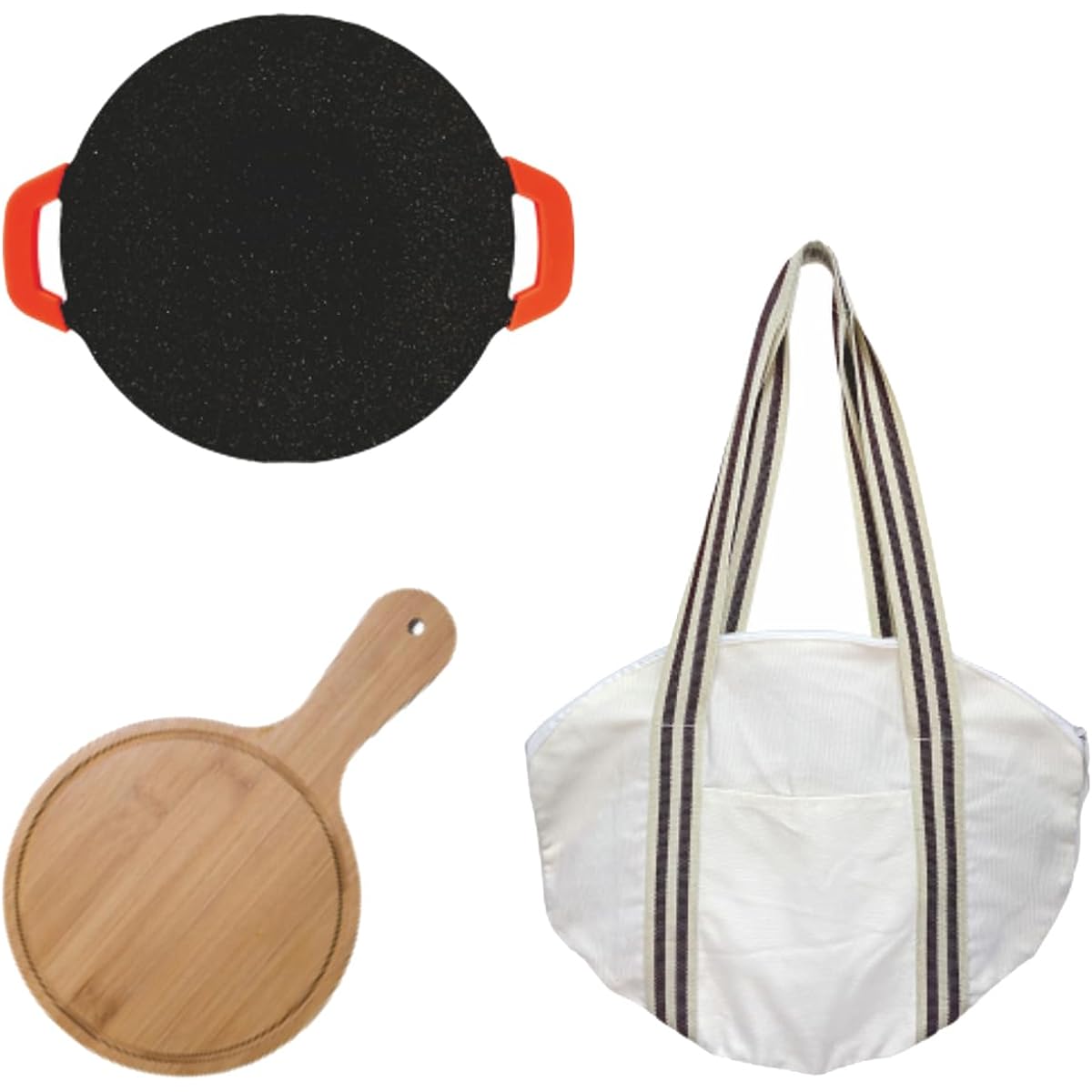 OMOTENASHI NO KUNI Multi Griddle, Made of Natural Bamboo, Iron Plate, 29cm, Compatible with IH Bonfire, Gas Fire, Ultra Lightweight Handle, Includes Storage Case, Camping, Barbecue, Outdoor Series 3 Set, Gift Box