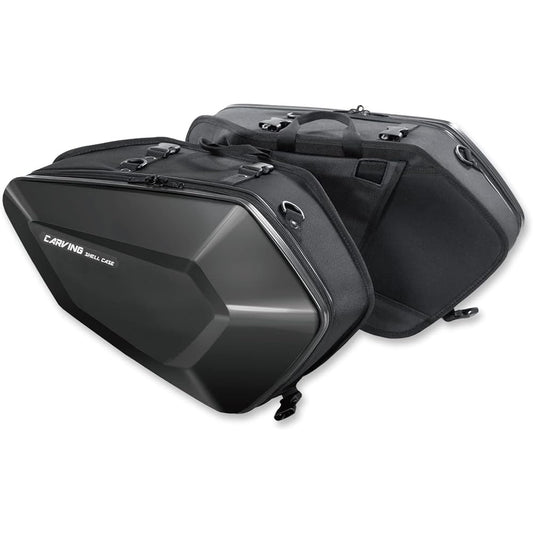 TANAX MOTOFIZZ Side Bag Carving Shell Case for Motorcycles Black One Side 16L MFK-271