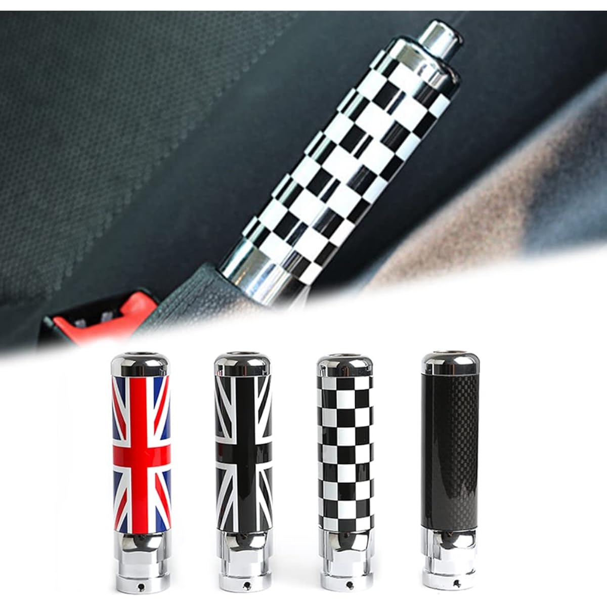QIDIAN Car Steering Wheel Emergency Handbrake Knob Lever Trim Cover Tube Cooper Clubman R55 R52 R53 R55 R56 R57 R58 R59 Hatch Styling Accessories