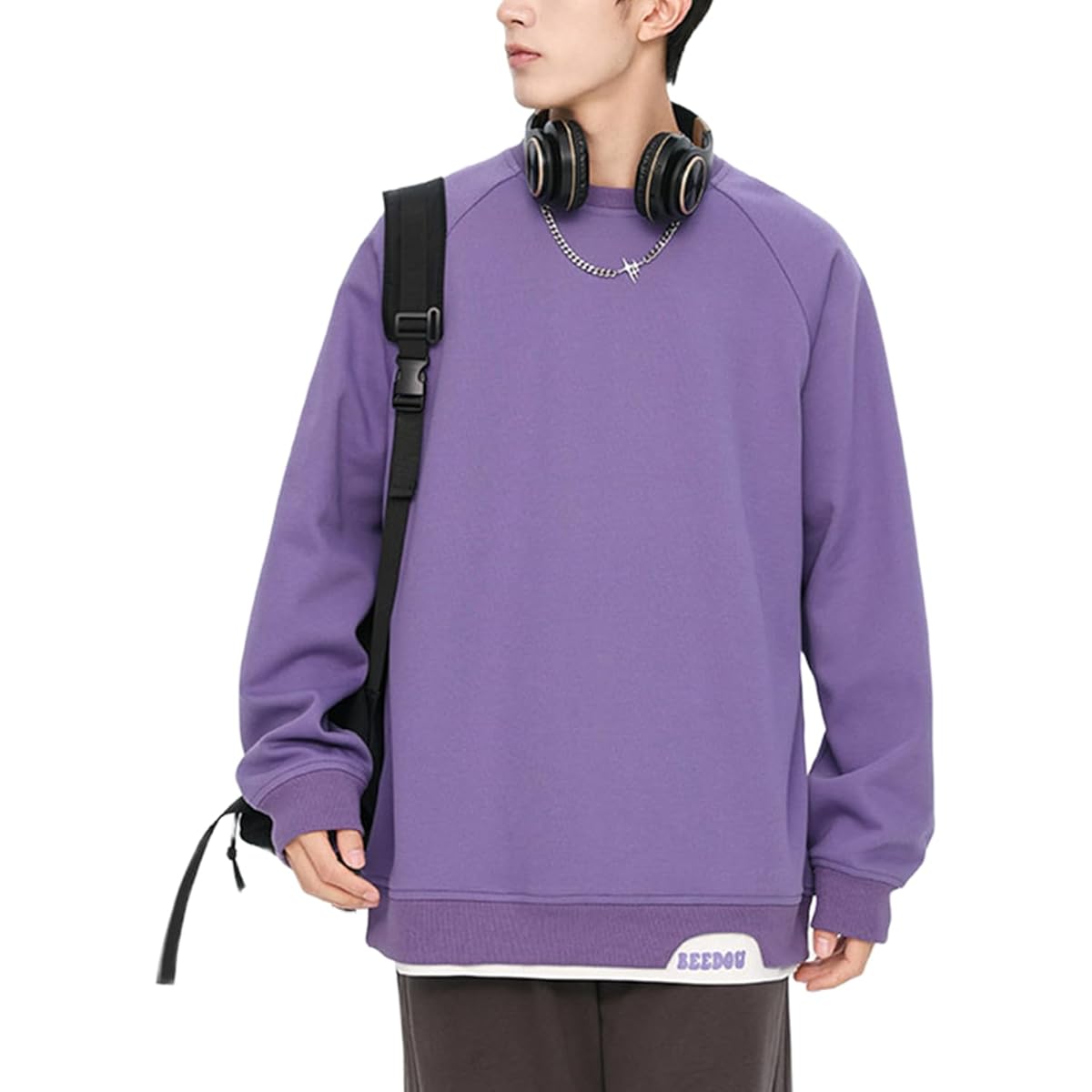 [Cloudstop] Men's Sweatshirt, Oversized, Plain, Popular, Pullover Sweatshirt Top, Casual, Stylish, Simple, Stylish, Drop Shoulder, Loose, Jersey Fabric, Hoodie, Unisex, Spring/Autumn Clothes