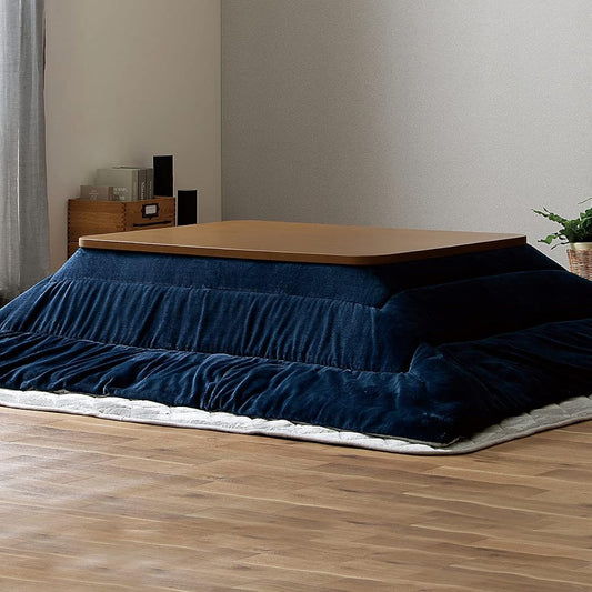 Iris Ohyama Kotatsu Comforter, Rectangle, Uses Heat Storage Cotton, Velor Material, Reversible, Stylish, KKBA-2419, Navy/Gray 2) Rectangle 240 x 190cm