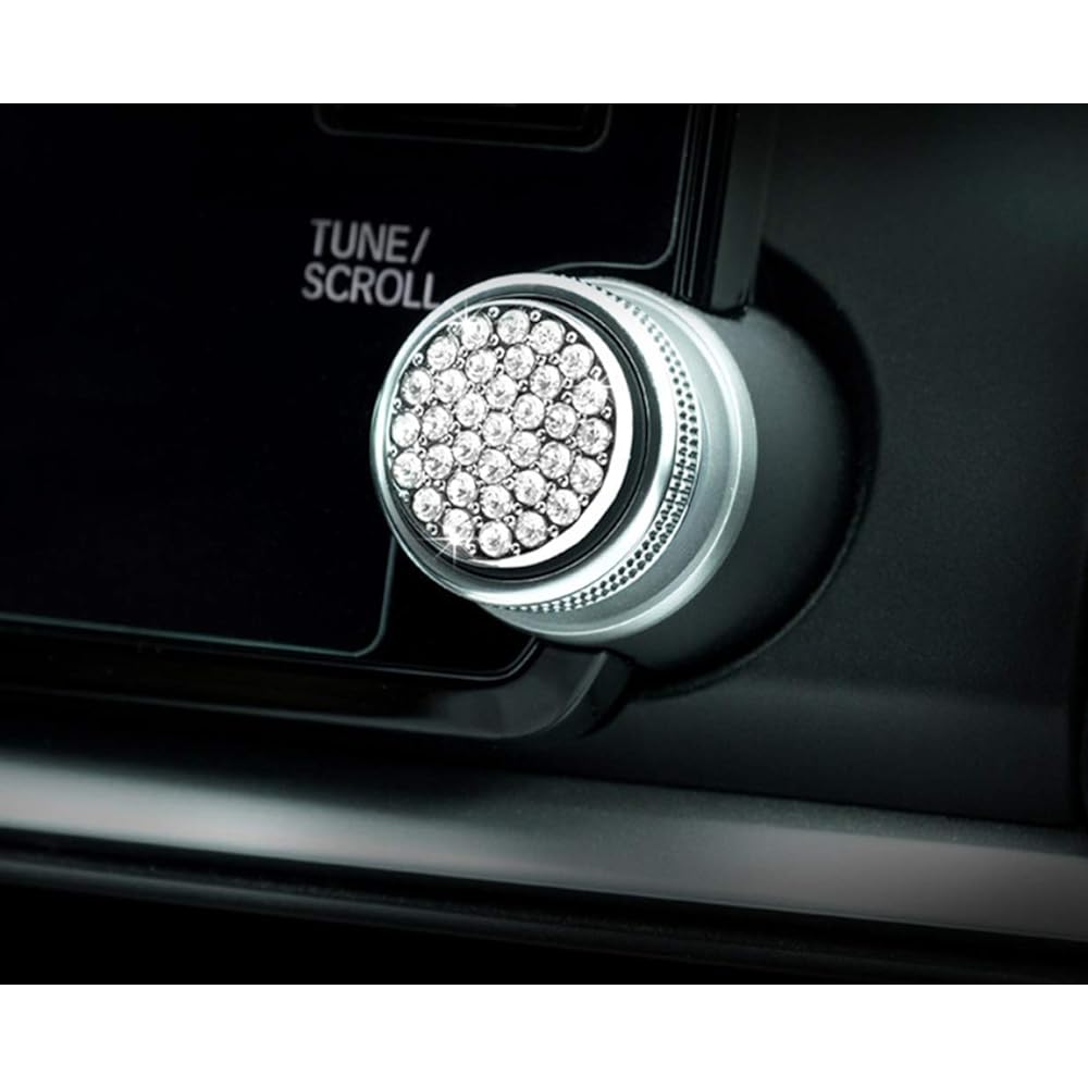 HAILWH Interior Accord Accord Inspire Sports EX-L Touring Sedan 2018-2019 3D Rhinestone Nob Cover Applique Cover Multimedia Knob Cover (2PC/Set) BTXZ002
