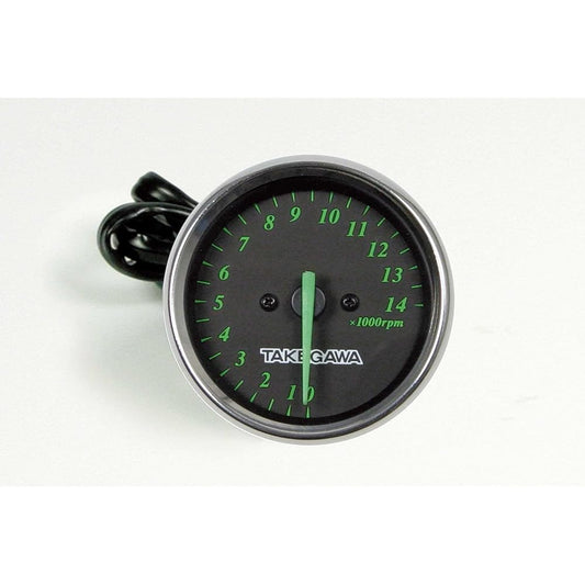 Special Parts TAKEGAWA Black & Green Tachometer (Electric) 12V Vehicle General Purpose 05-05-0092