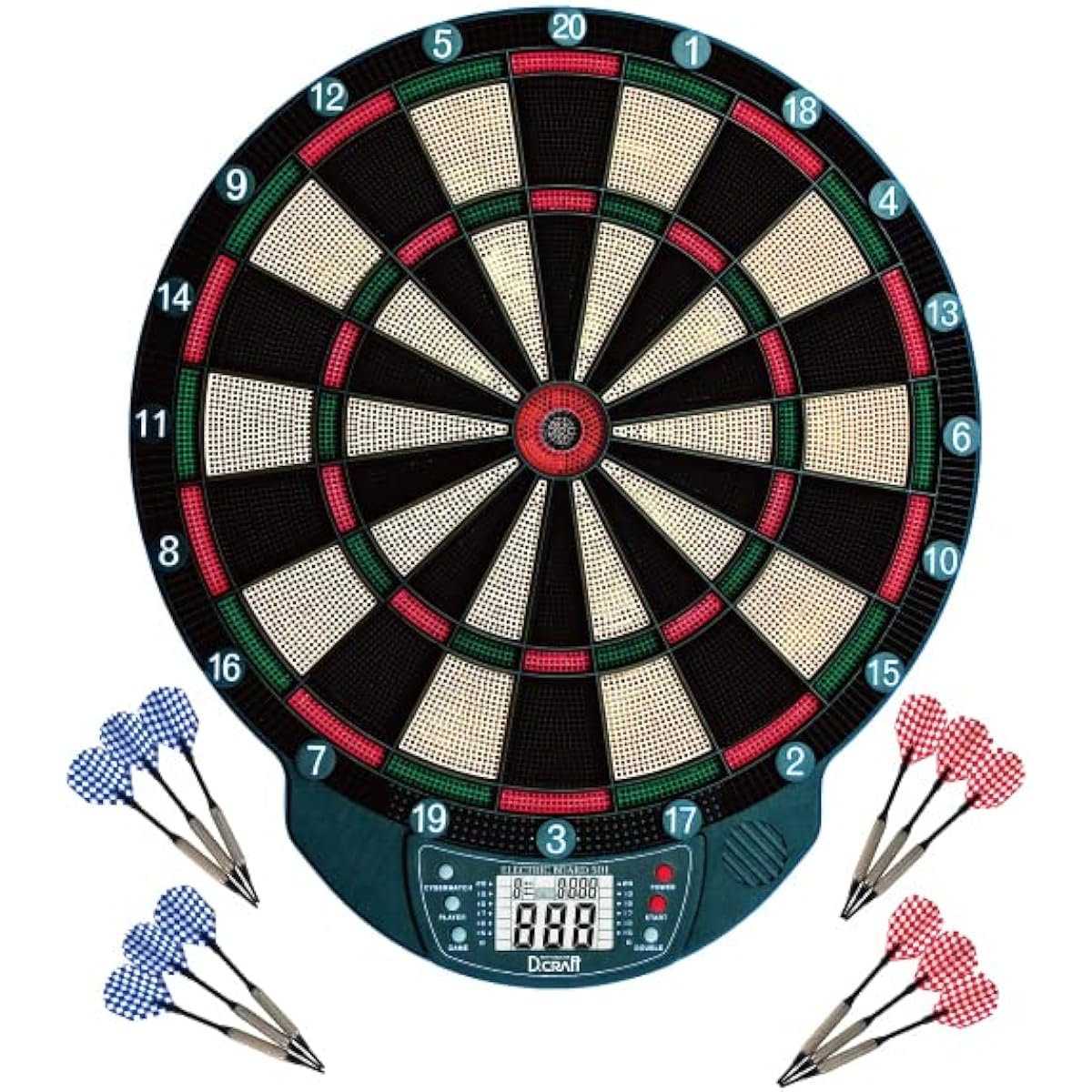 [D.CRAFT] Home dart board 501 with 86 spare chips for beginners and intermediate players Automatic scoring Audio function Games/competitions/practice Multiplayer games