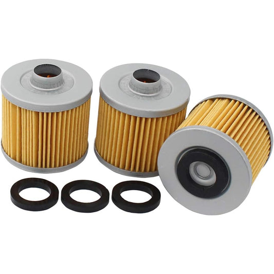 MOTOKU Oil Filter 3 Pack for Yamaha V Star 250 1100 650 TT500 650 Virago 250 535 700 XT500