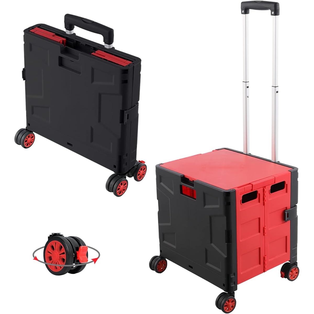 ur BY548 Carry Cart Carry Trolley Outdoor Foldable Cart Carry Shopping Cart Shopping Cart Carrying Cart for Fishing, Sports Days, Shopping, Ultra Compact, Disaster Prevention Supplies, Camping, Travel Supplies, Sturdy, Lightweight, Transporting, Quiet, L