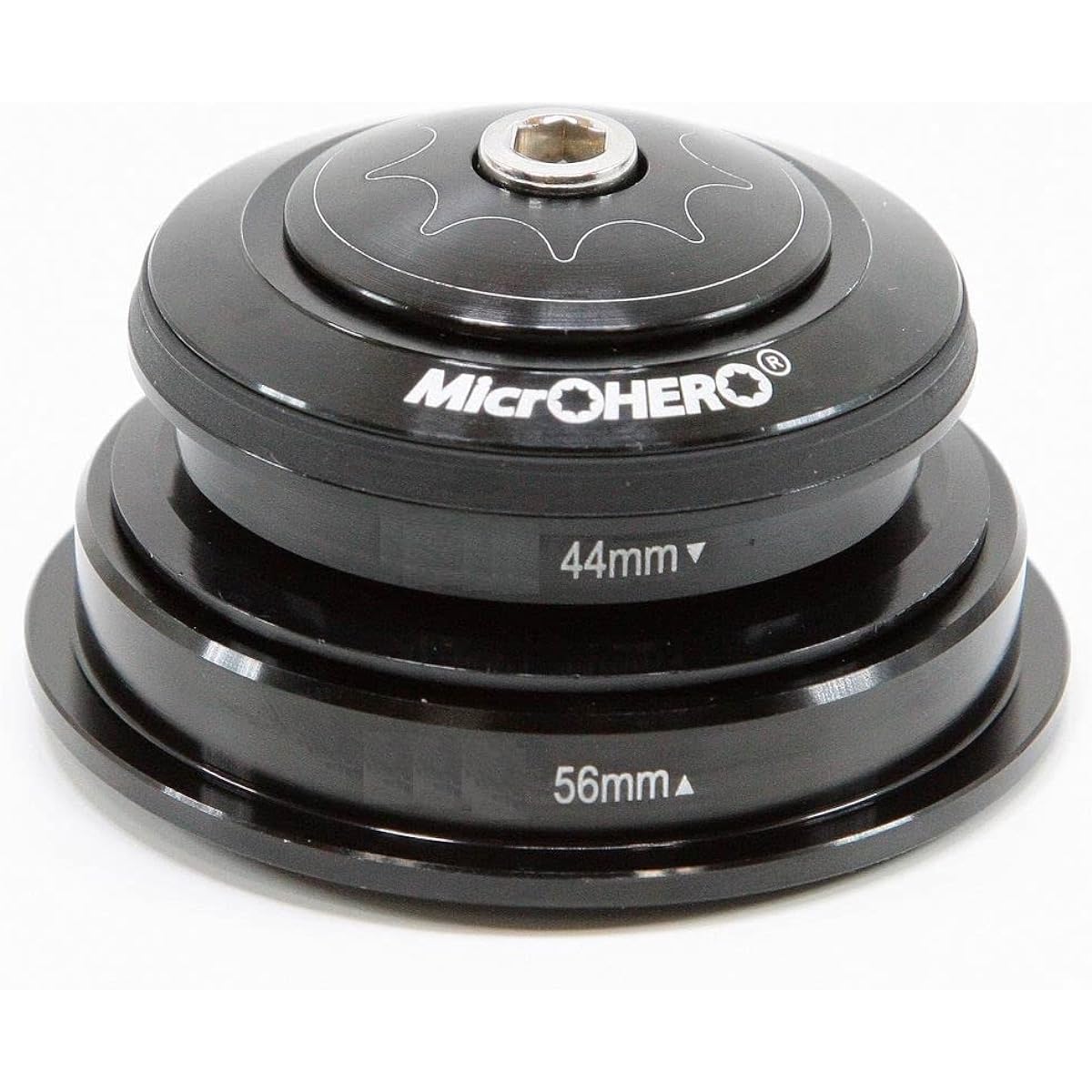 MicrOHERO HS-VP4456 44/56mm 1-1/8 Upper Ball 1-1/2 Lower Ball Tapered Sealed Bearing Lightweight Aluminum Alloy Housing Headset Black