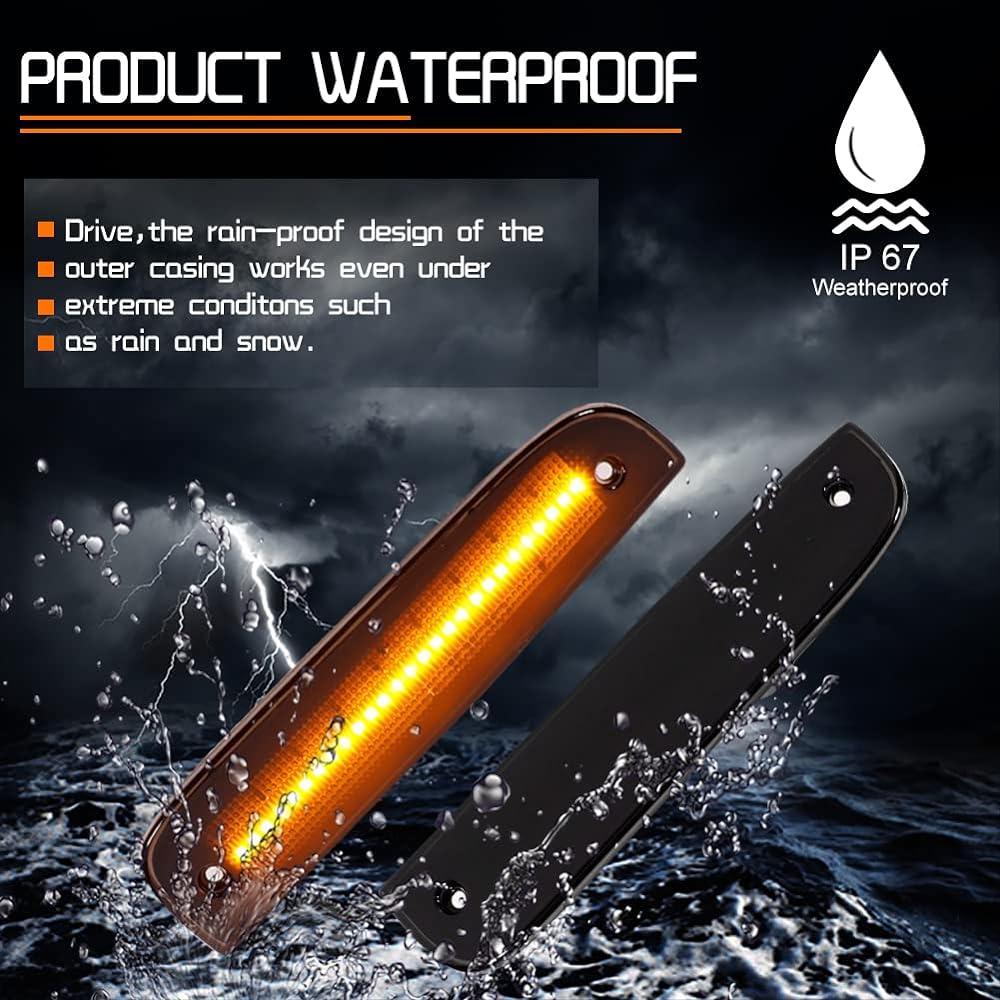 TONSYA Amber LED Smoke Lens 1997 1998 1998 1998 2001 Jeep Cherokee Front Bumper Side Corner Parking Marker Light CH2550118 55055147 550555146 55055146