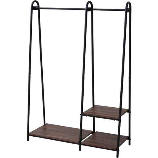 Yamazen Hanger Rack Width 106.5 x Depth 39.5 x Height 151cm A-type with shelf board Overall load capacity 90kg Display storage assembly Walnut/Black ASH-C(WL/BK)