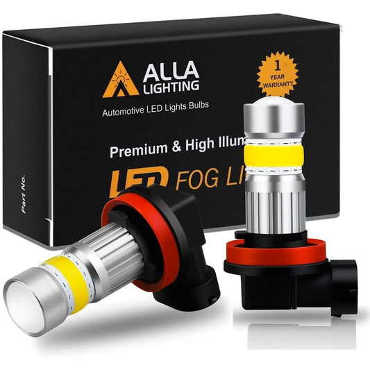ALLA LIGHTING 2800LM H8 H8 H16 LED fog lamp bulb 3200K Golden Yellow DRL replacement vehicle Truck Xtreme Super Bright COB-72 SMD Upgrade