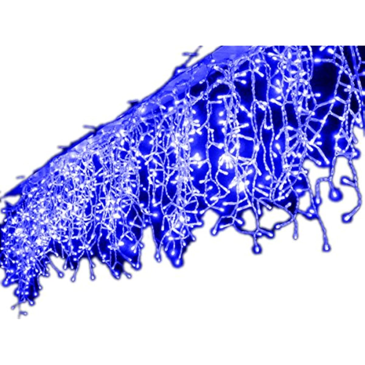 [HENSIMO] Icicle LED Illumination, 432 bulbs, professional construction specifications, high-grade quality, Icicle, body only, joint type, transparent wiring, Christmas, Halloween, various events, store decorations [Blue]