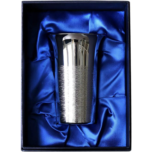 RIMTAE Gift, Made in Japan, High Quality Silver Beer Tumbler, L Size, 200ml, Liquor Cup, in Cloth Box, Royal Warrant, Retirement Gift
