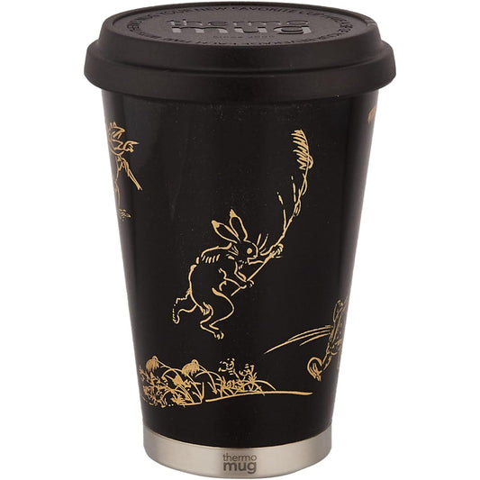 THERMO MUG Stainless steel tumbler with lid Chojugiga (black) 300ml [Lacquer] URUSHI MOBILE TUMBLER MINI UM-MB 1 piece 1 piece