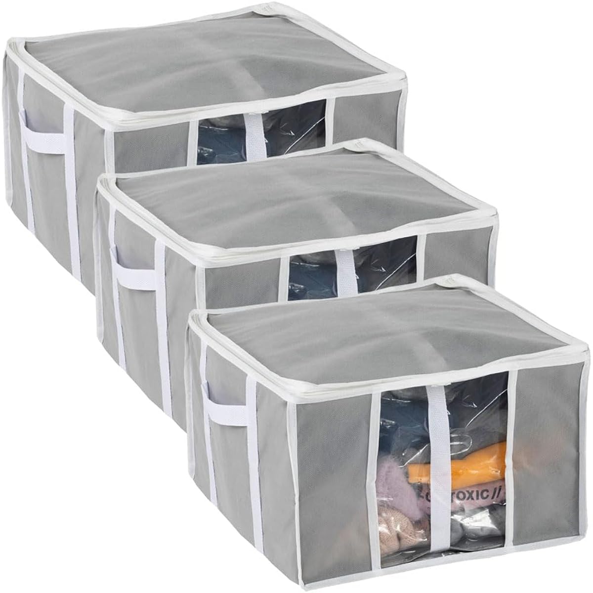 Iris Plaza (IRIS PLAZA) Storage Box Integrated Clothes Compression Bag, Futon Compression Bag, Clothes Storage Box with Compression Bag and Storage Box Small Size Can be Stacked to Keep Your Closets