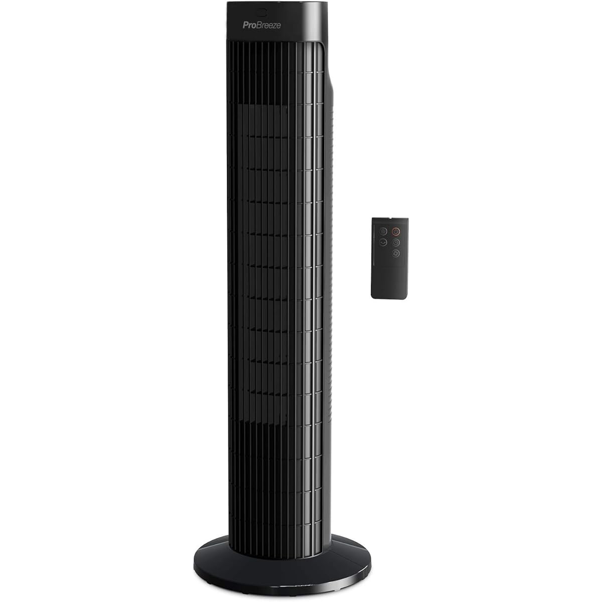 Pro Breeze Tower Fan, Bladeless, Vertical Slim Fan, Powerful Air Blower, Automatic Oscillation, 3 Levels of Air Flow, Quiet, Remote Control Included, For Living Rooms
