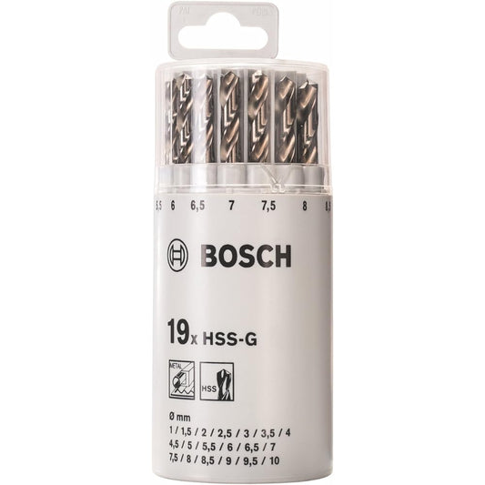 BOSCH Drill Bit Set HSS-G 1mm~10mm 19 pieces 2607018361