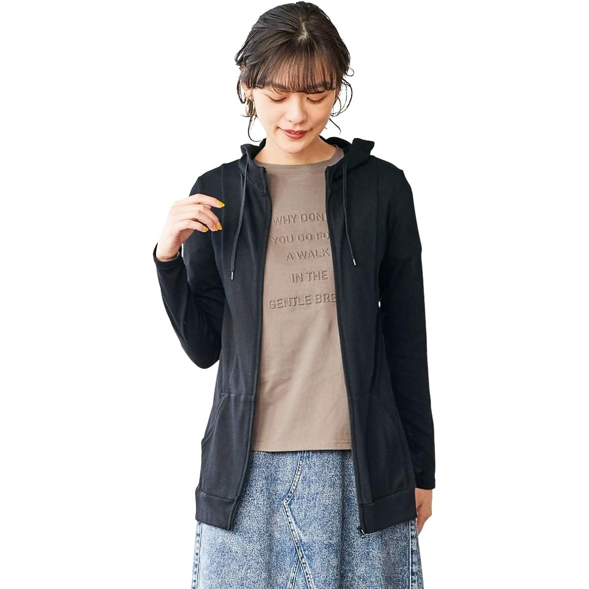 [Nissen] Parka, UV Protection, Light Calm, Thin, Large Size, Long Sleeve, 12/4 Sleeve, Cotton Blend, Sweat Absorbent, Quick Drying, Antibacterial, Odor Resistant, Anti-Pilling, Women's