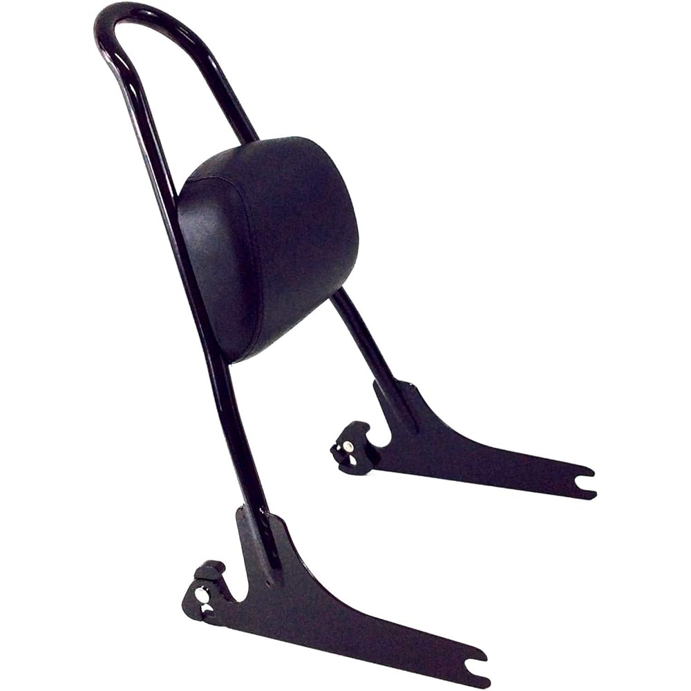 Black Tall Quick Release Passenger Detachable Backrest Street Bob Low Rider S Super Wide Glide 2006-2017 Reference Pad 52631 07 One Piece Seaver Upright # 52300046A