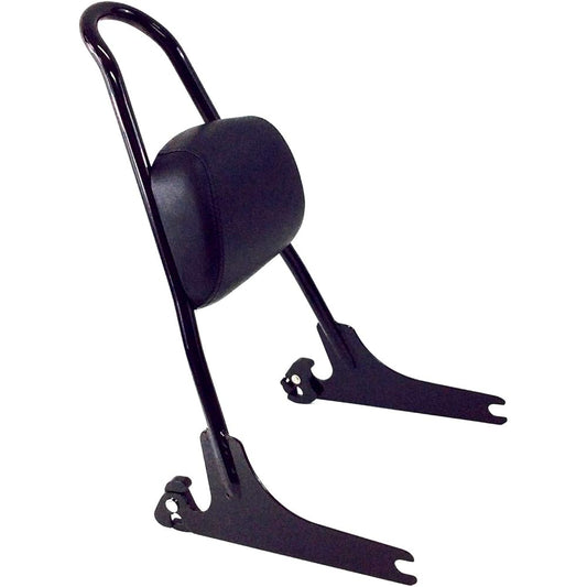 Black Tall Quick Release Passenger Detachable Backrest Street Bob Low Rider S Super Wide Glide 2006-2017 Reference Pad 52631 07 One Piece Seaver Upright # 52300046A