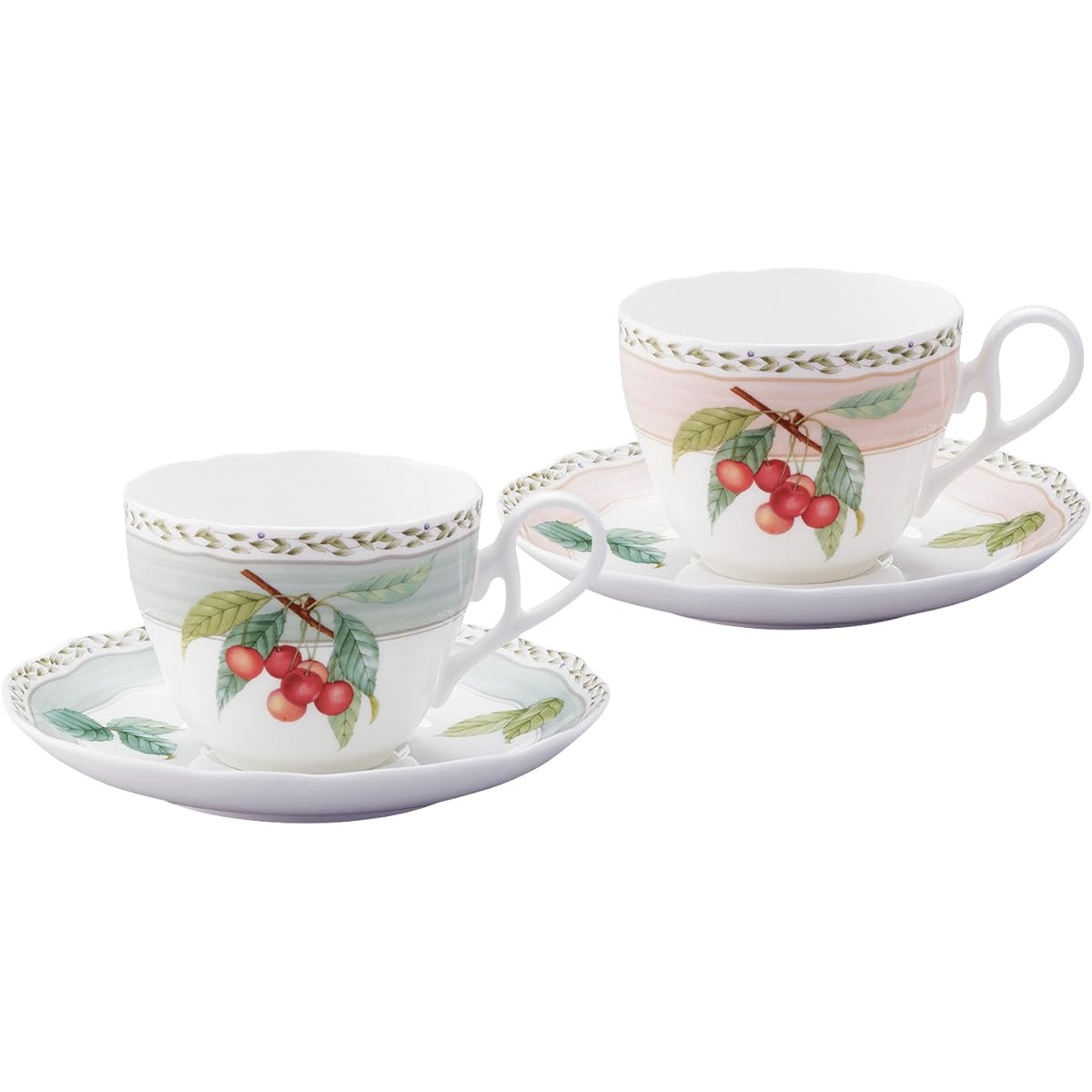 Noritake Cup & Saucer (Pair Set) (Coffee Tea Use) 250cc Orchard Garden Microwave Safe 2 Bone China P97887/4911-12