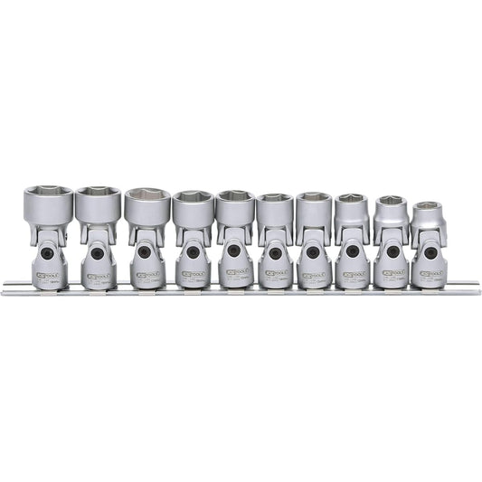 KS TOOLS 3/8" CLASSIC Hexagonal socket set with flexible joint 10 pcs10-19mm 917.3940