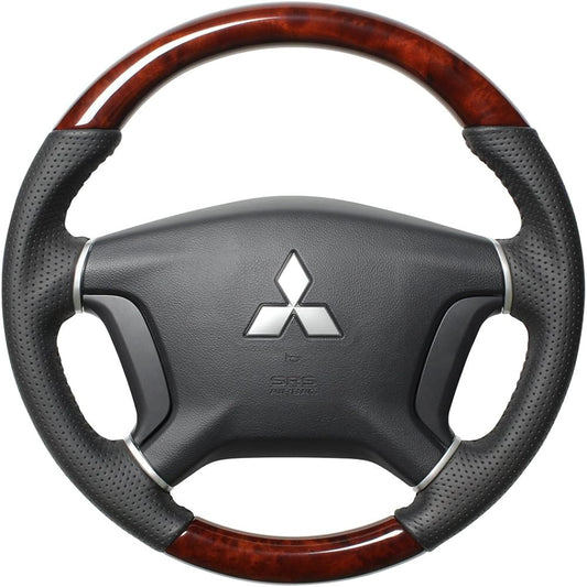 REAL Steering [Pajero (V8#W/V9#W)] Brown Wood D5-BRW-BK-PAJ