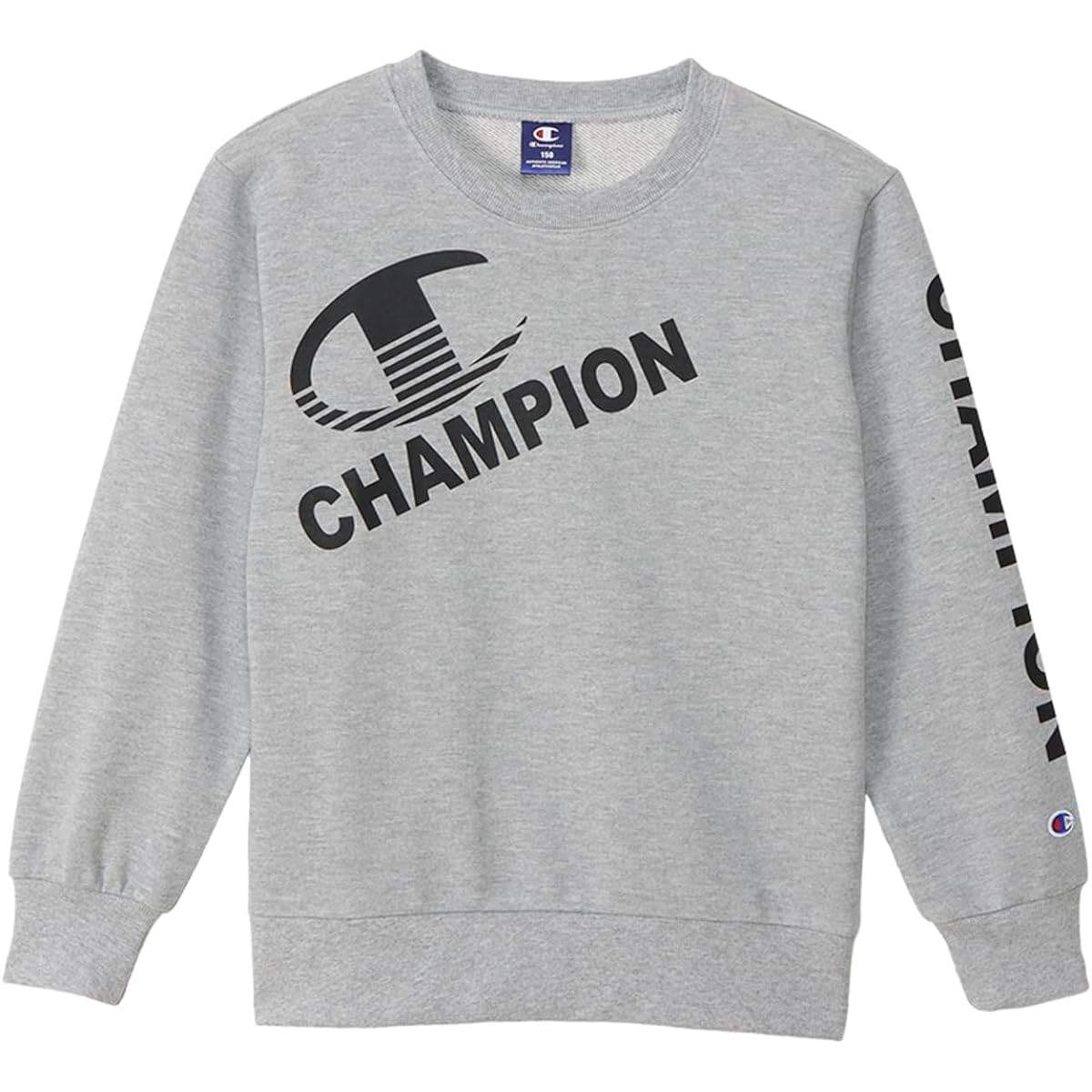 [Champion] CK-YS003 Sweatshirt for Kids, Long Sleeve, Round Neck, Graphic Logo Print, Crew Neck Shirt, School Boys