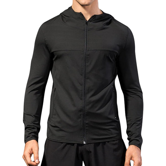 [HomyComy] Sportswear Men's Hooded Sports Coat Long Sleeve Sports Tops Men's Training Wear