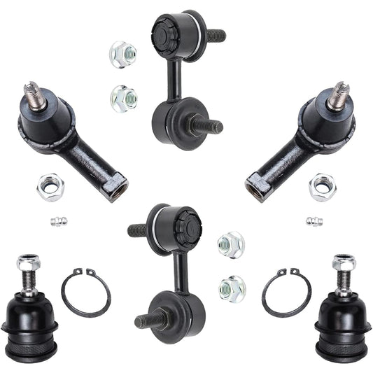 Detroit Car Axis - 6 Pieces -Ball Joint Athembrid Set, Swaver Link & Outer Tylod 20002 2002 2003 2005 For Hyun Diac Cent