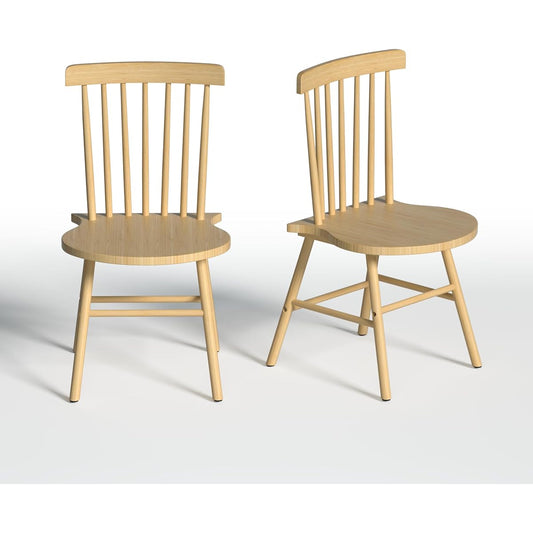 APRTAT Dining Chairs, Set of 2, Chairs, Chair, Wooden, Natural Wood, Scandinavian, Stylish, Dining Chair, Chair with Backrest, Wooden Chair, Scandinavian Furniture, Wide Seat, Muji, Tools Included, Natural
