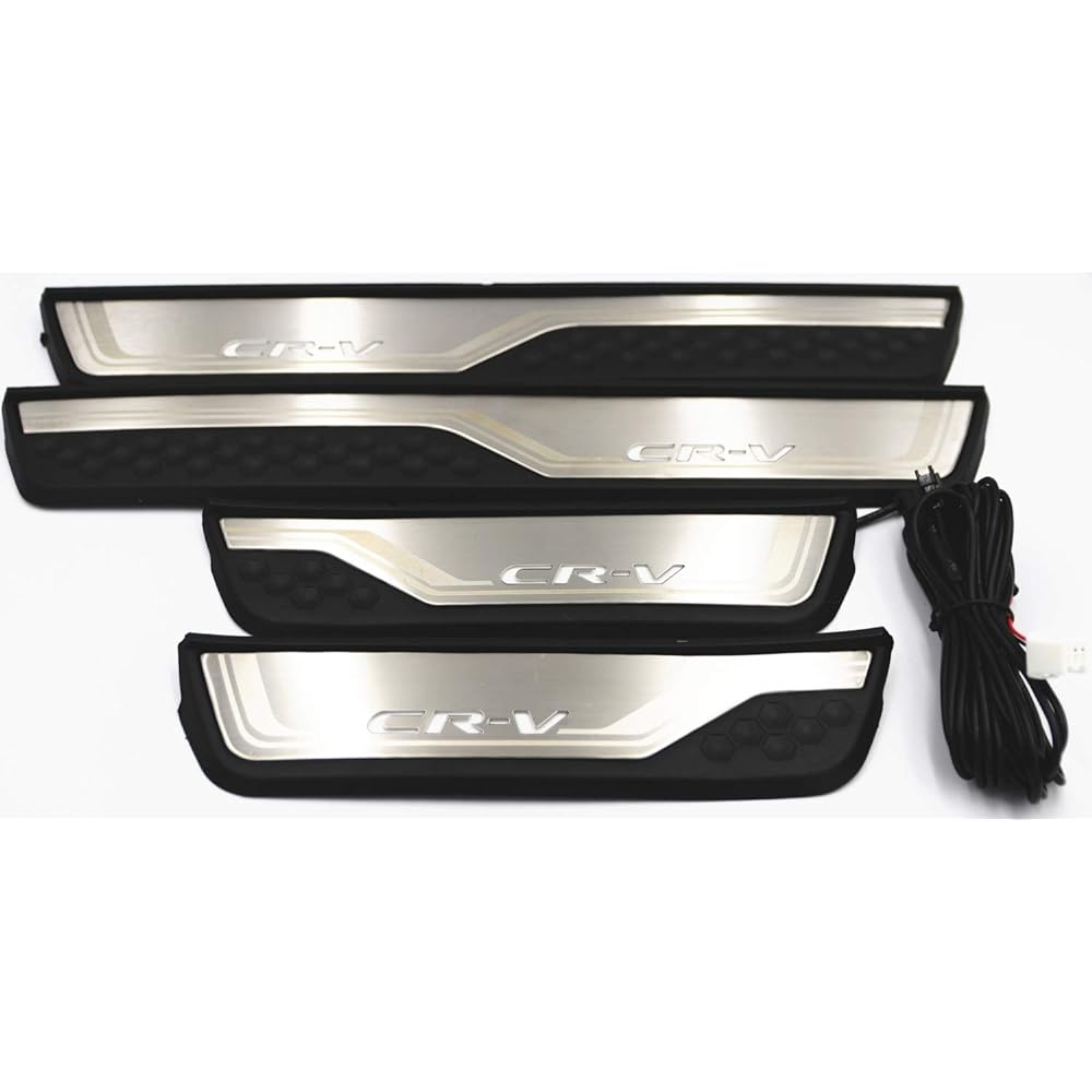 COLLINS PLUS CR-V RW Series RT Series LED Specifications Blue LED Scuff Plate Side Step Garnish Front Rear Parts Accessory Silver Honda CRV RW1 RW2 RT5 RT6