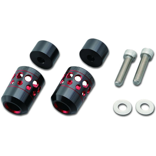 Daytona 94741 Premium Zone Motorcycle Bar End, Hollow Type, For Kawasaki M8, Red