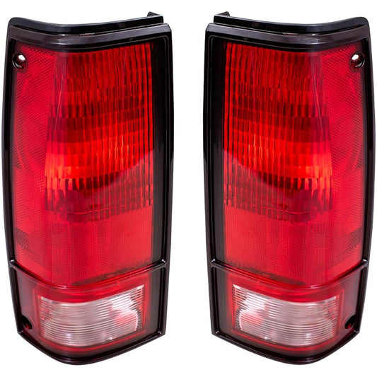 Autoandart replacement driver's seat and passenger seat set with tail light black bezel 1982-1993 S15 pickup truck 919649 919650