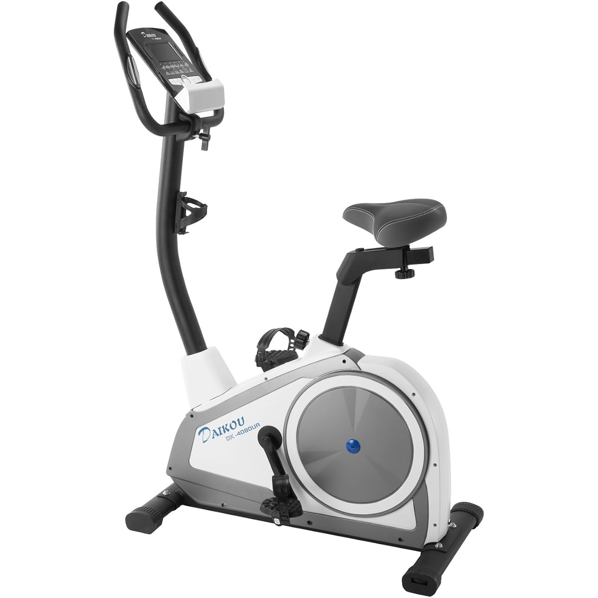 Daiko DK-4080UA Fitness Bike, Home Use, Upright Bike, Quiet, 16 Levels of Electric Load Adjustment, Automatic Load Change Program, Magnetic Type, White