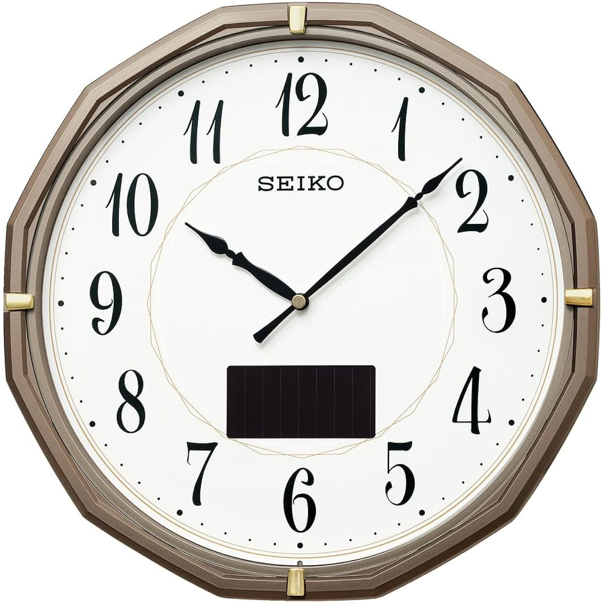 Seiko Clock Wall Clock Radio Analog Solar Hybrid Solar Light Gray Metallic 305 x 305 x 47mm SF244N