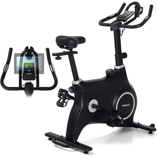 ALINCO Spin Bike, Fitness Bike, Magnetic Loading Method, Quiet, Measuring Function, Easy to Assemble, Easy to Move, Includes Tablet Tray