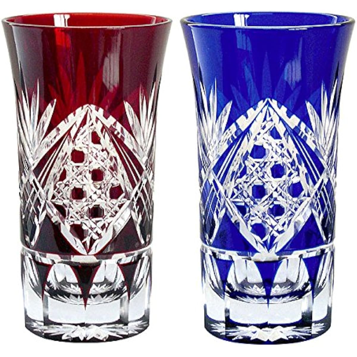 Tajima Glass Octagonal Kagome/Kikusoko Sip Beer Pair