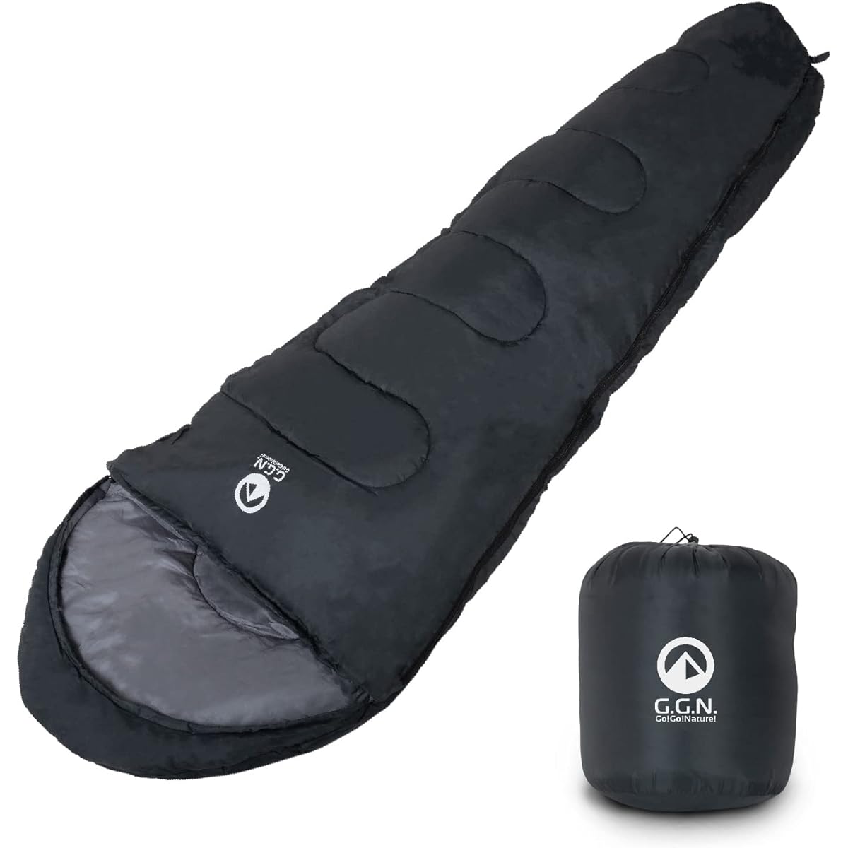 G.G.N. Sleepwear Mummy Shape Mummy Sleepwear for Winter Gray Black Sleeping Bag Camping Outdoor Sleeping in the Car Disaster Prevention Storage Bag Included Accommodation Futon Rug