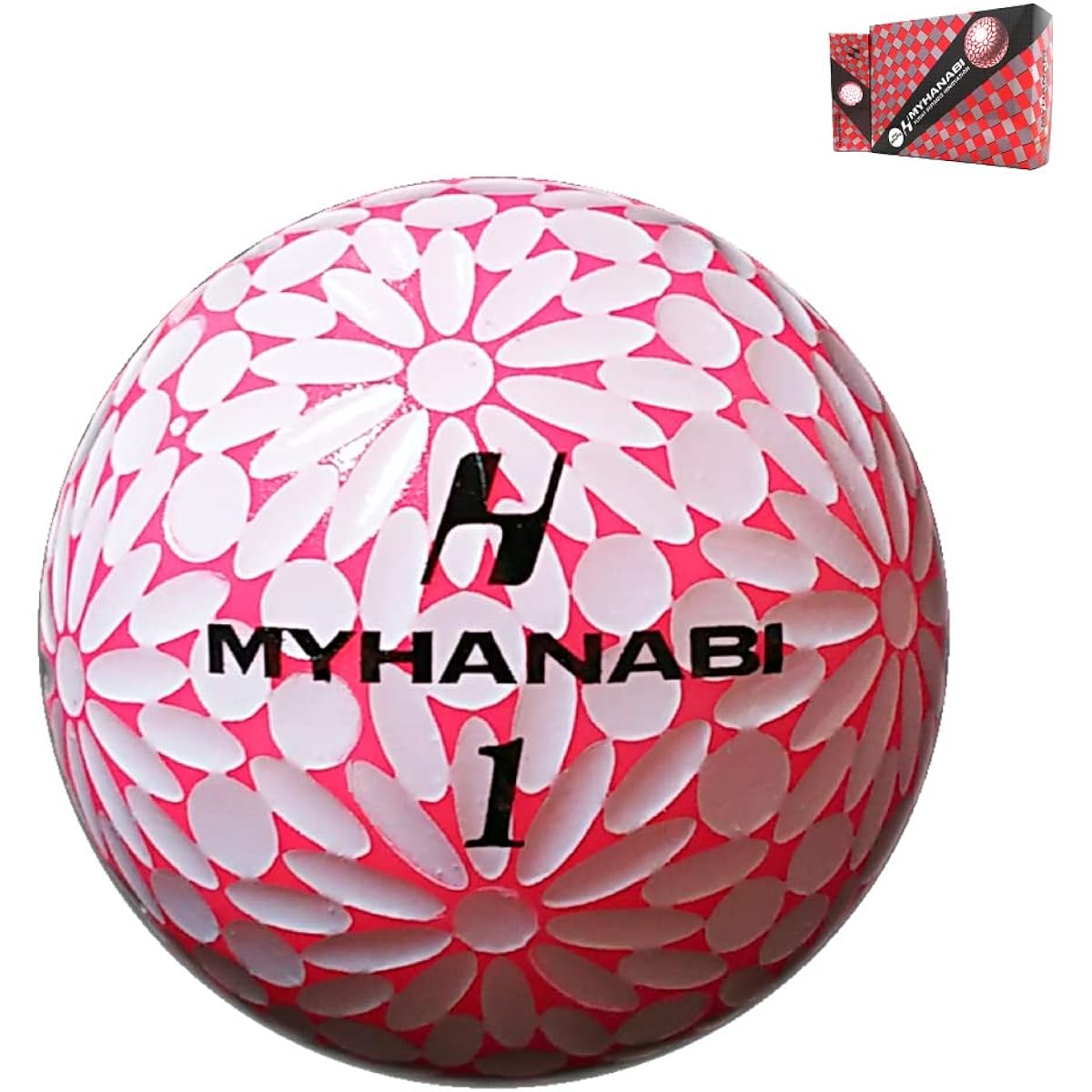 MYHANABI H Golf Ball White Pink 1 Dozen Ladies