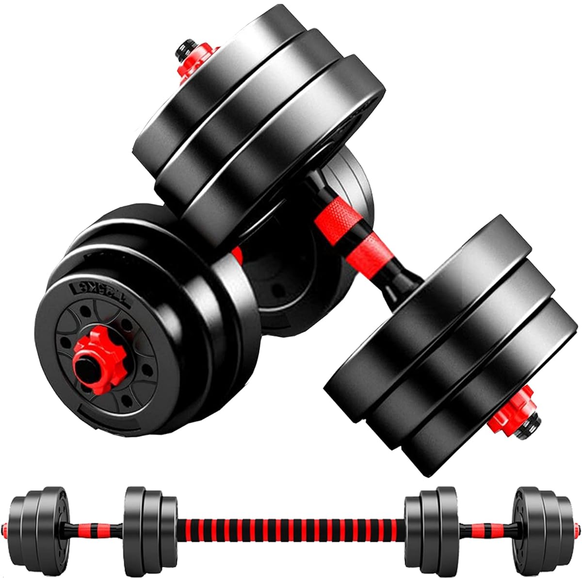 MOJEER Dumbbell Adjustable 3in1] 10kg 20kg 30kg 40kg Set of 2 Dumbbells that can also be used as barbells Odorless material Silent HB