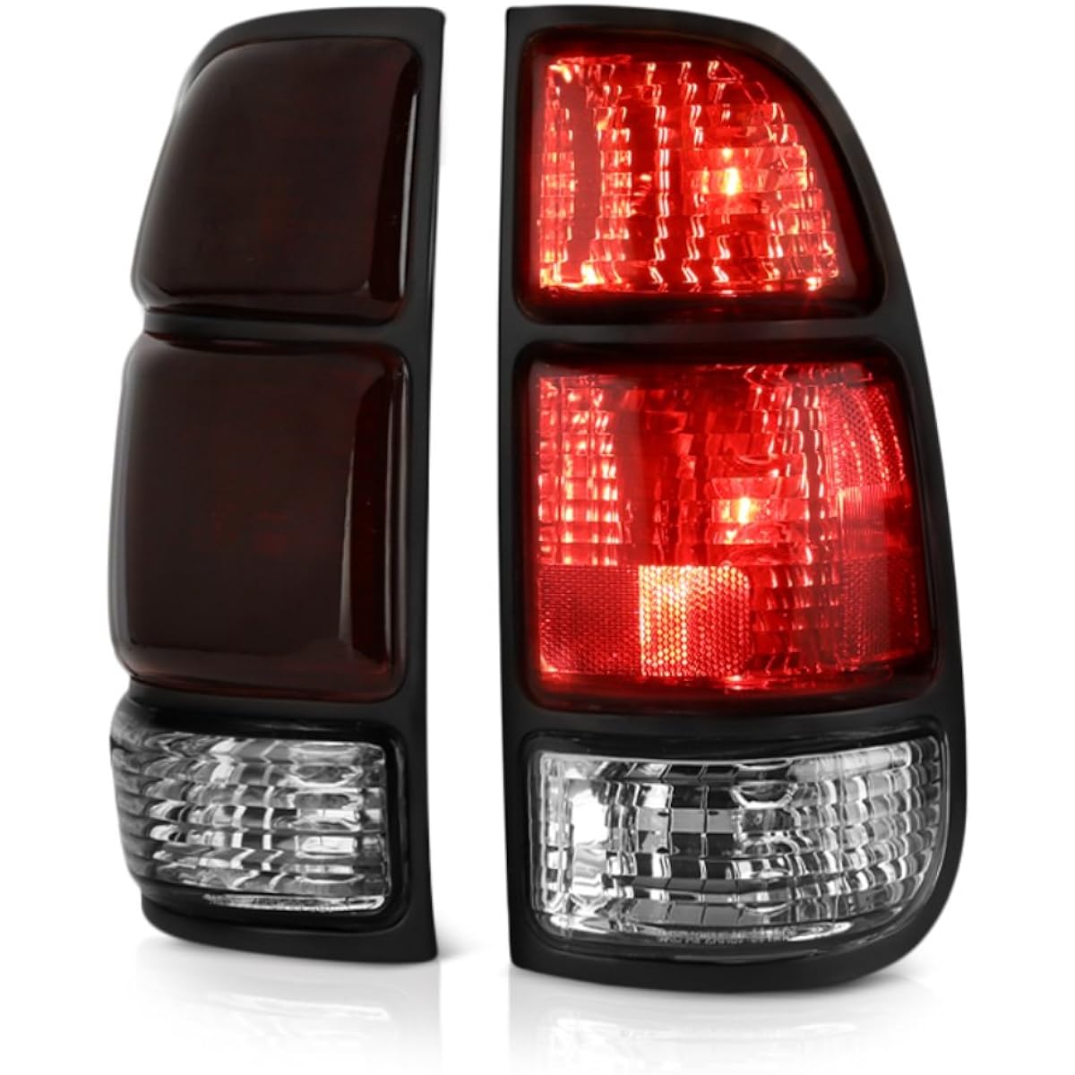 VIPMOTOZ OE Style Smoke Red Lens LED Tail Light Light Light Houjing Lamp Acembris replacement Pair 2000-2006 Toyota Tandra Regular & Access Cab Model Driver & Suplan