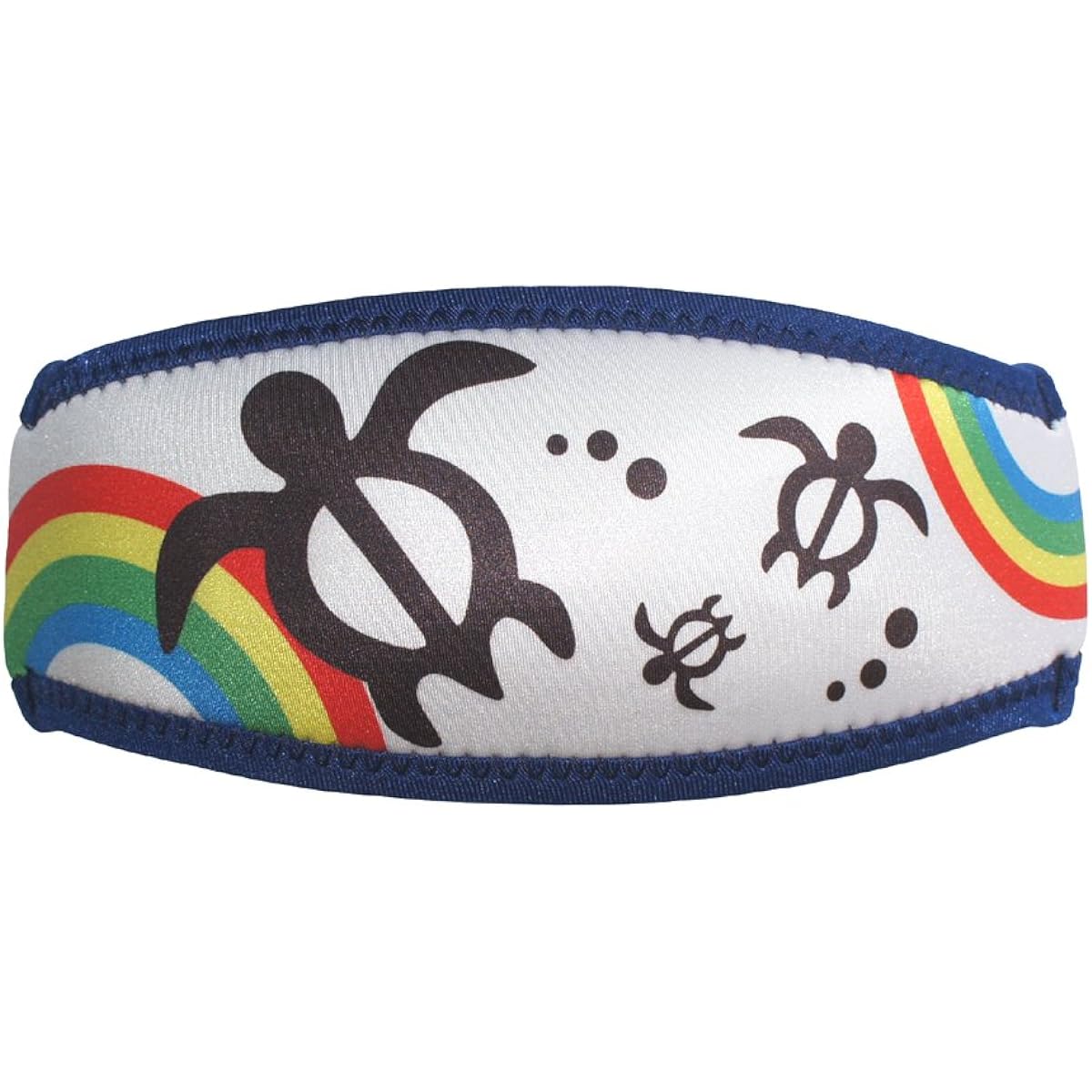 SeaCanary Snorkeling Diving Mask Strap Cover Rainbow Honu White