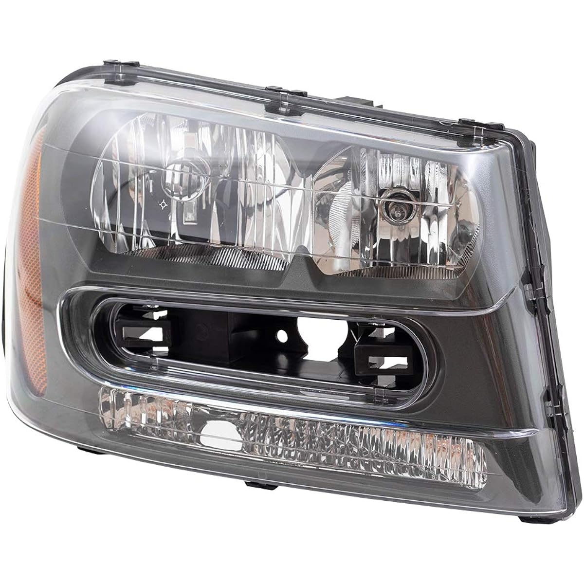 Autoandart replacement passenger seat headlight assembly 2002-2009 Trailblazer & 02-06 EXT With full width with grill bar 25970914