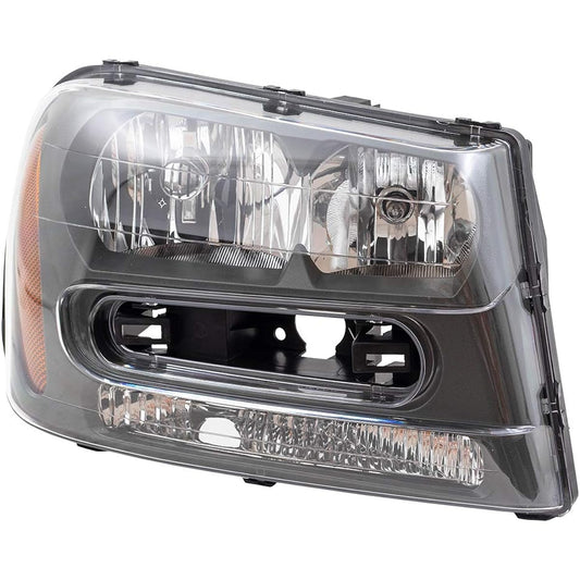 Autoandart replacement passenger seat headlight assembly 2002-2009 Trailblazer & 02-06 EXT With full width with grill bar 25970914