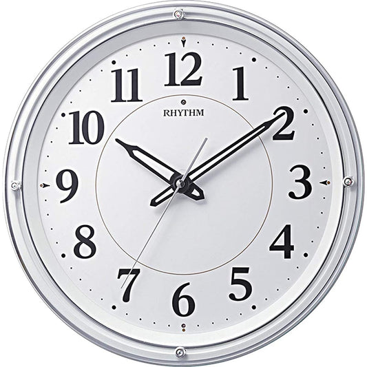 RHYTHM Wall Clock White φ33.2x5.4cm Radio Wave Analog Continuous Second Hand Dark Light Automatic Lighting Dimming Color 8MY533SR03